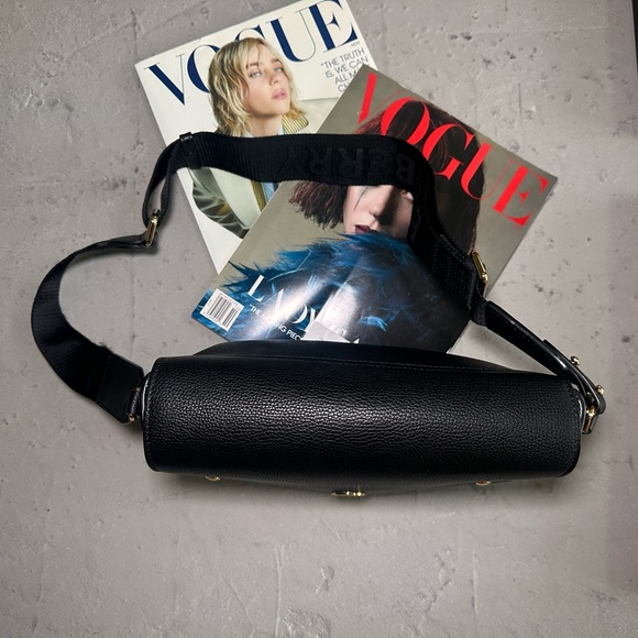 Burberry crossbody NOTE bag Vintage Check / Leather in Black preowned - Picture 12 of 16